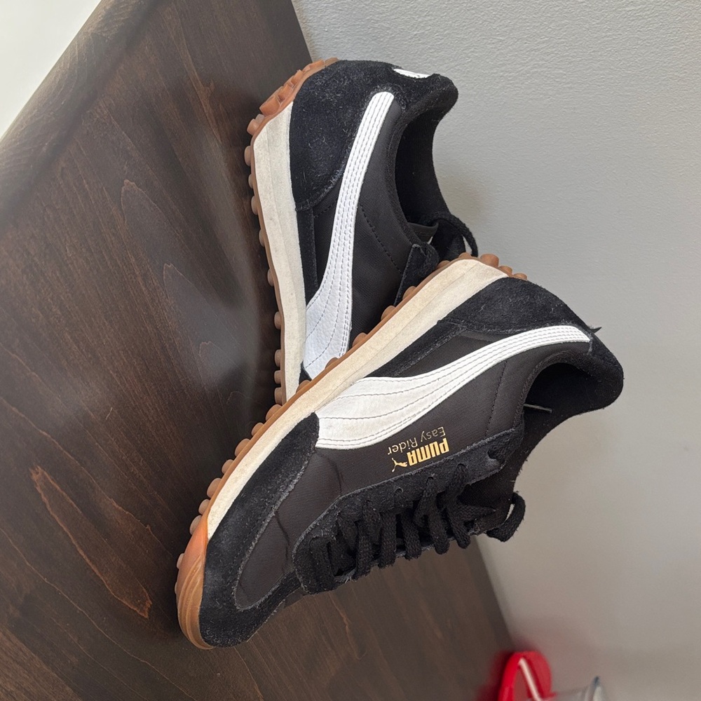 Puma Black and White Easy Rider Sneakers